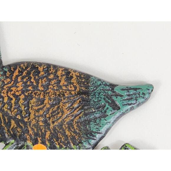 Retro Cast Iron Key Holder Ducking Duck 80's Wall Key Hook 5 1/2" Vintage - Picture 7 of 11